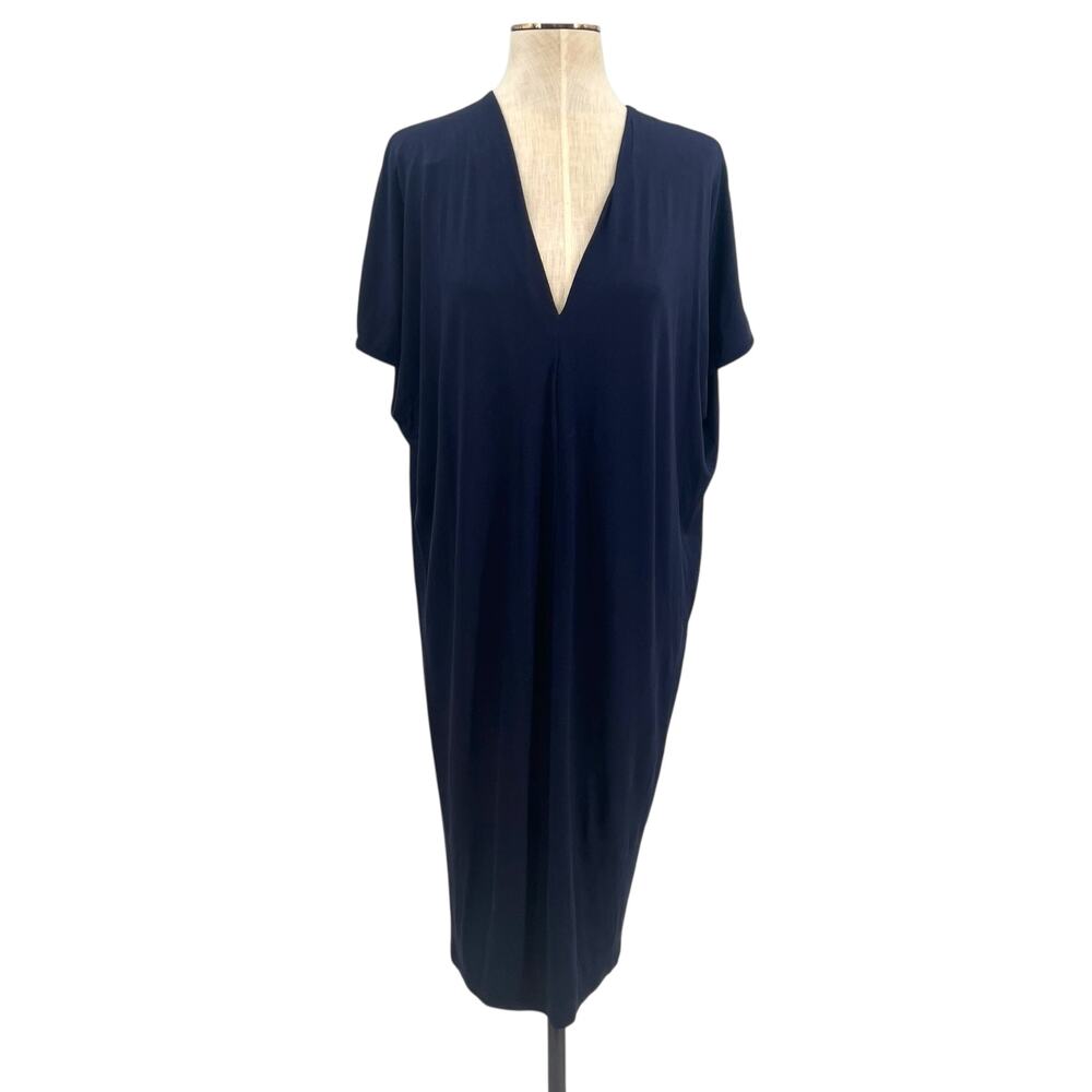 Universal Standard Teresa Liquid Jersey‎ V-Neck Dress Navy Blue Size 2XS 6-8